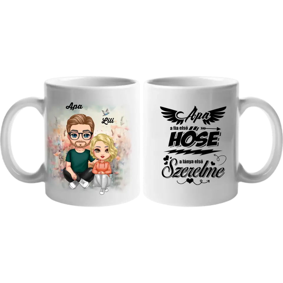 Cuki karakteres Apa-lánya bögre