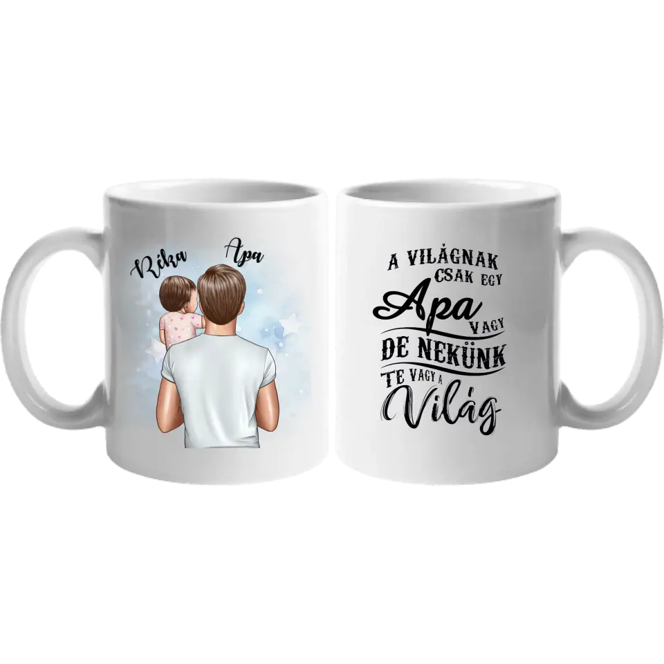 Apa kisbabával egyedi bögre