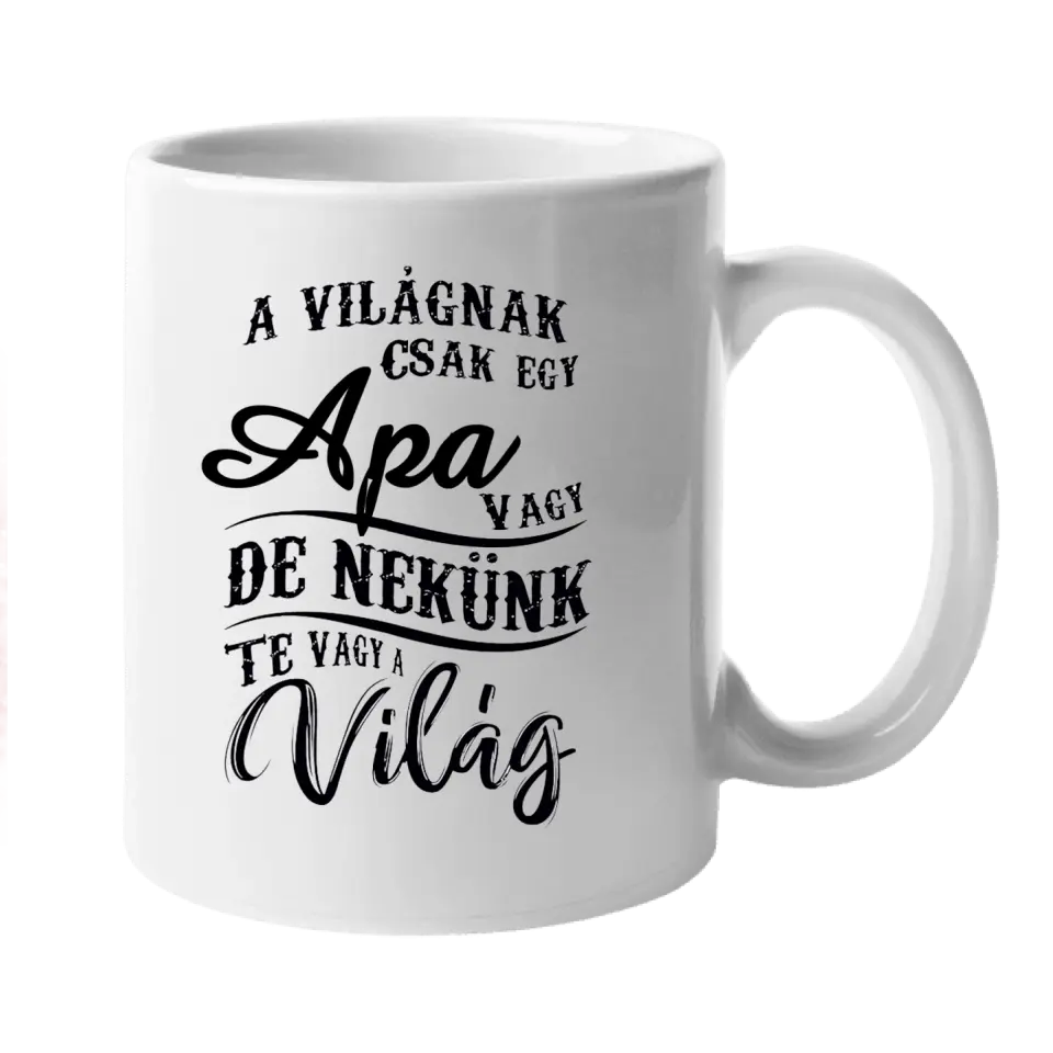 Apa két kisgyerekkel bögre