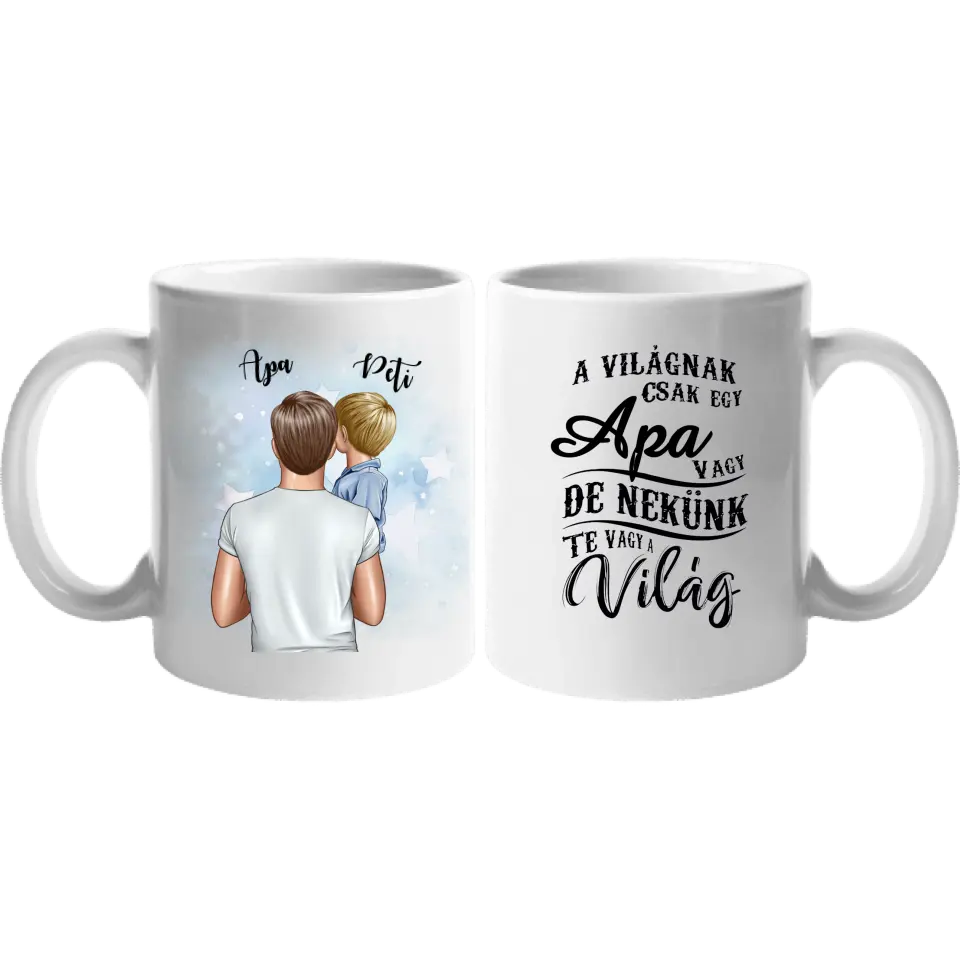 Apa kisfiúval egyedi bögre