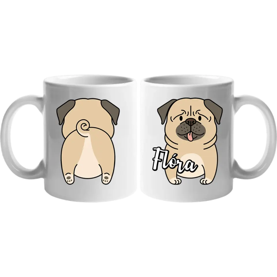 Kétoldalas állatos bögre névvel