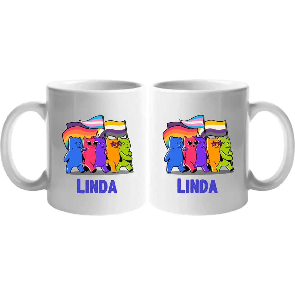 Pride állatos bögre névvel