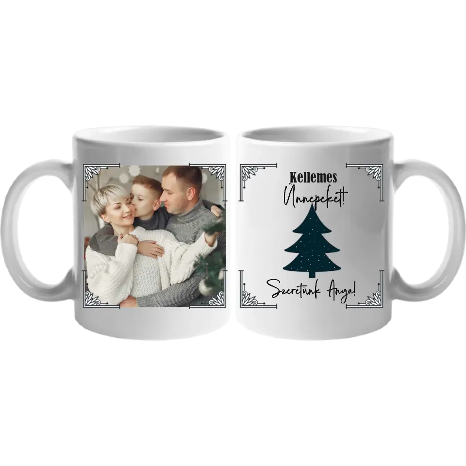 Karácsonyi egyedi képes ajándék bögre