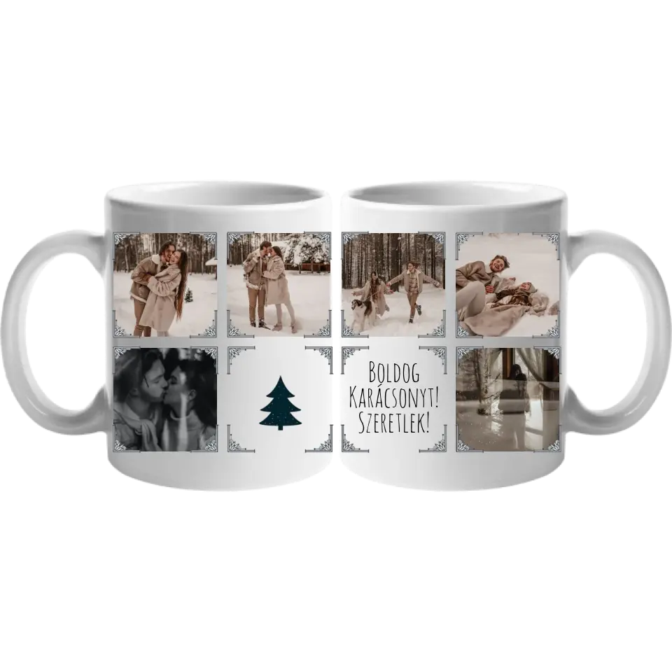 Egyedi karácsonyi ajándék bögre 6 képpel