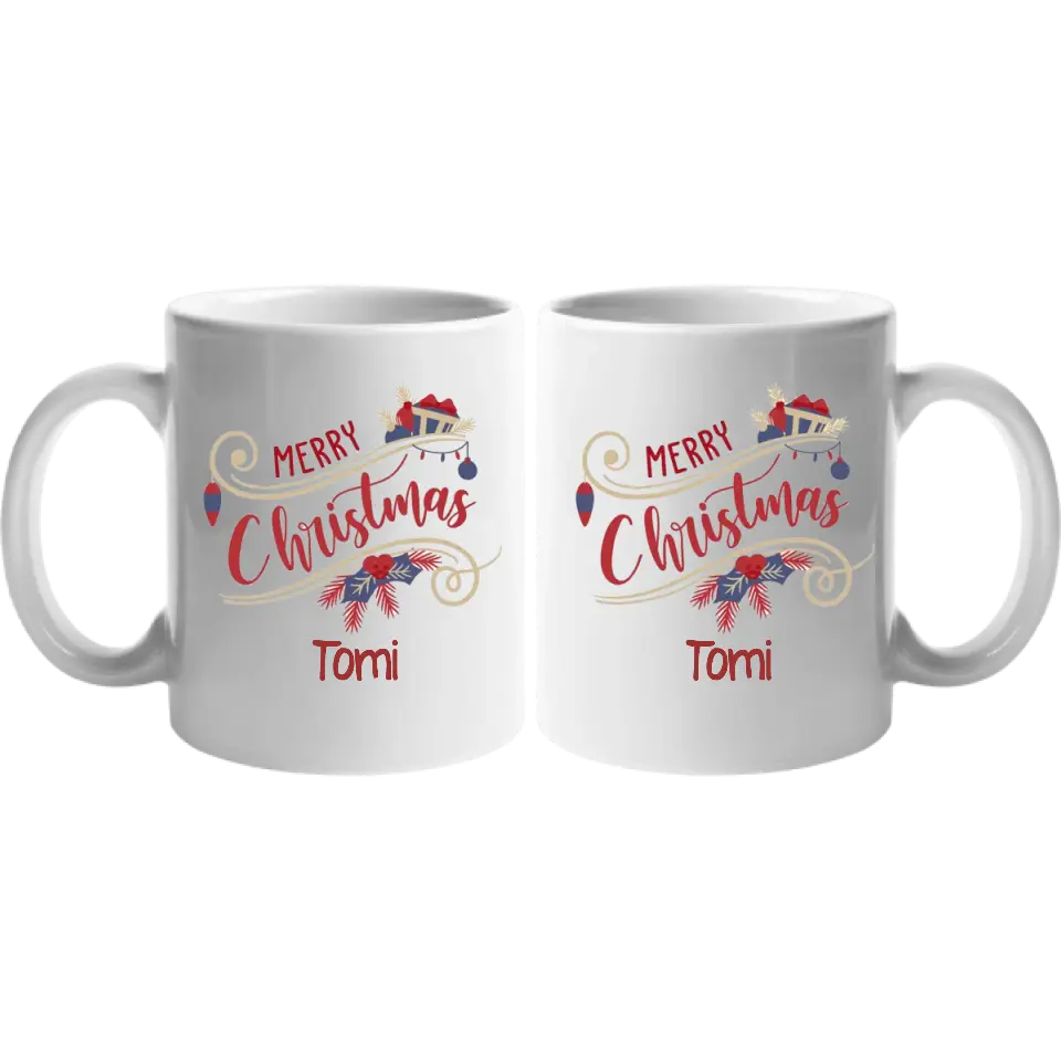 Karácsonyi ajándék bögre Merry Christmas felirattal 1