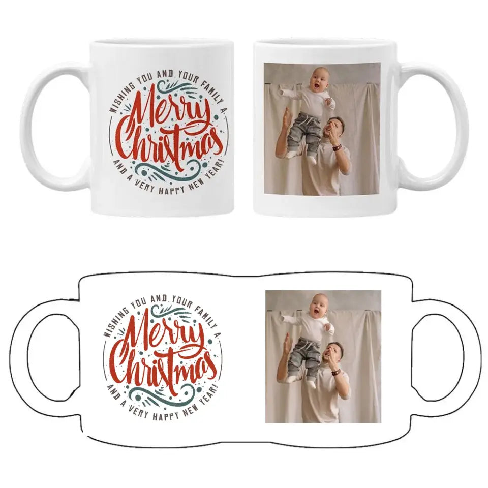 Egyedi képes Merry Christmas bögre