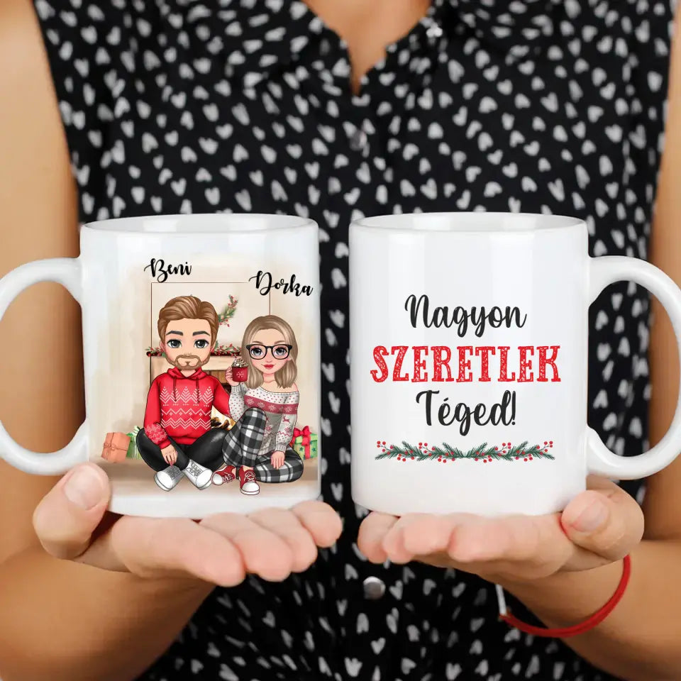 Karácsonyi cuki páros bögre