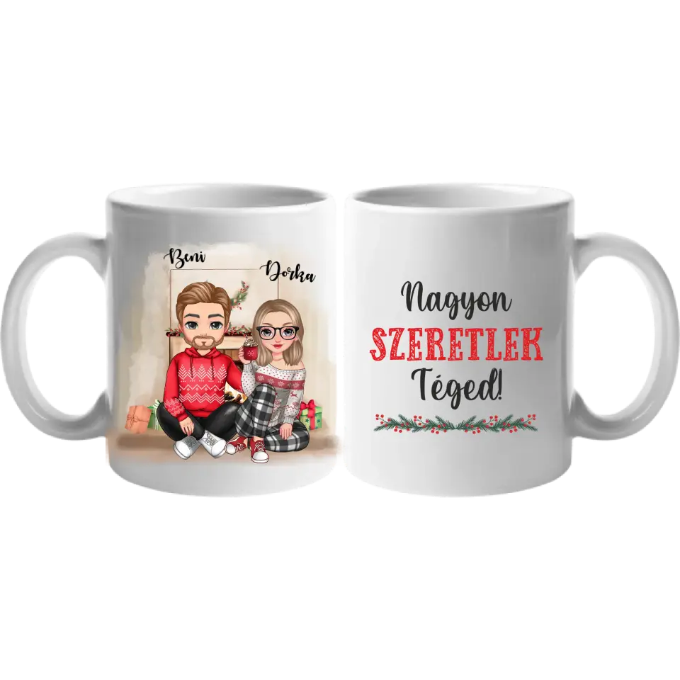 Karácsonyi cuki páros bögre