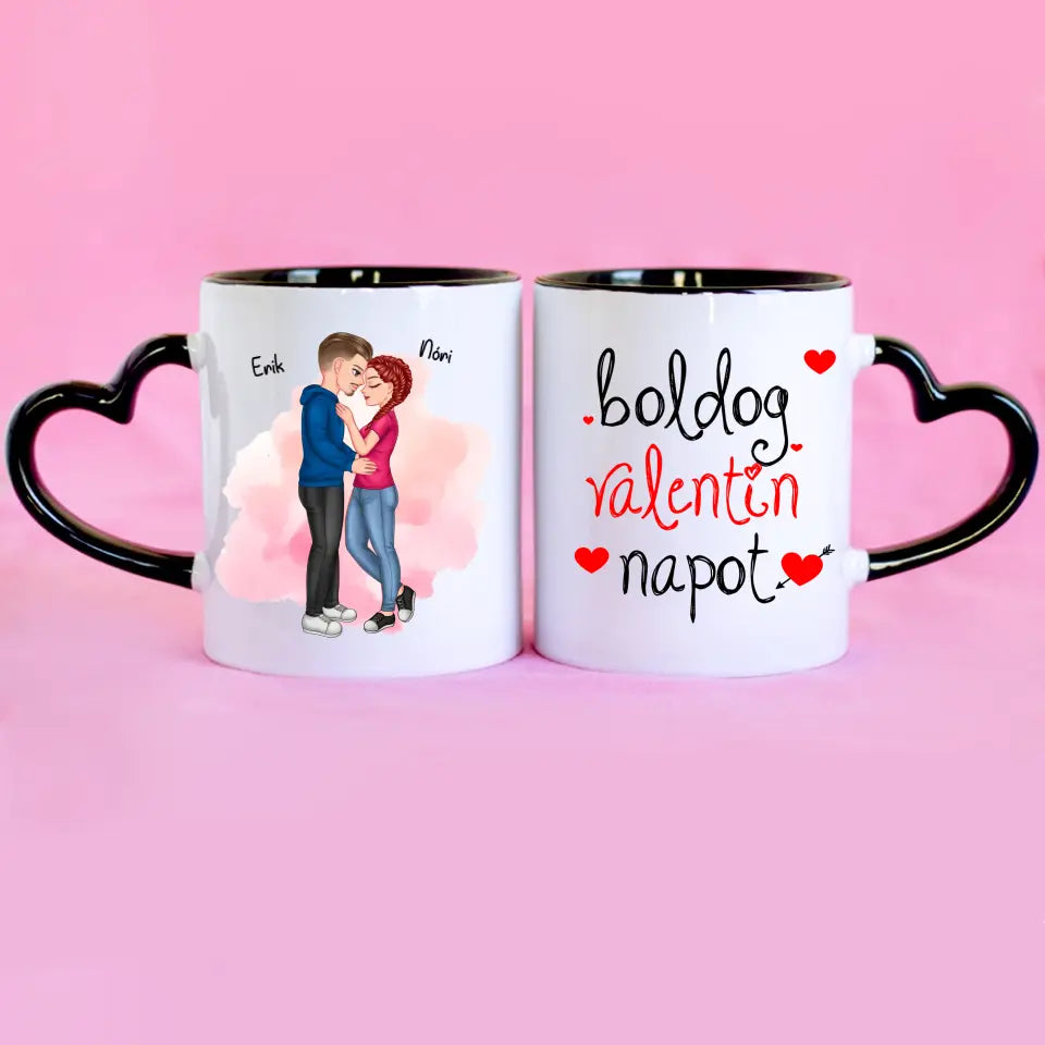 Valentin napi karakteres szíves bögre