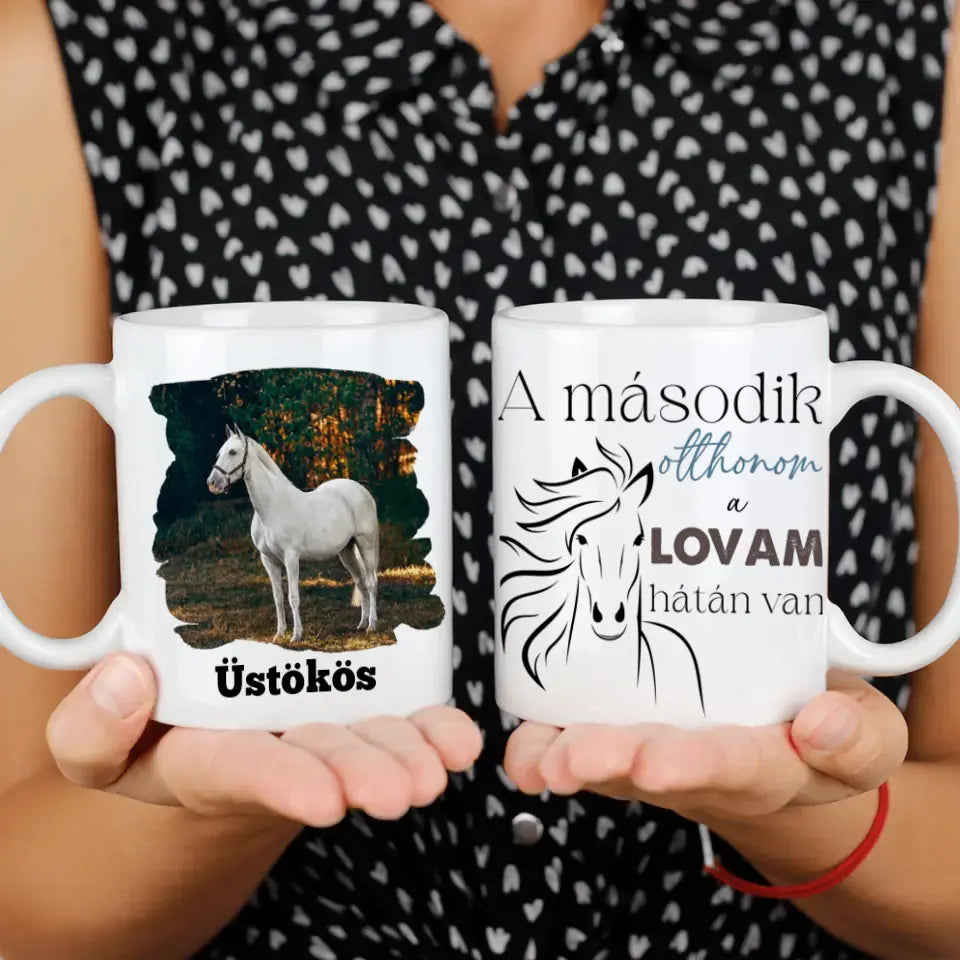 A második otthonom lovas bögre képpel