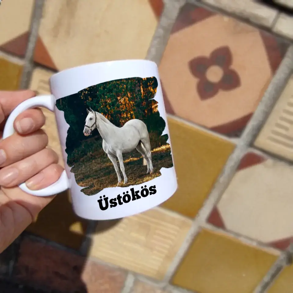 A második otthonom lovas bögre képpel