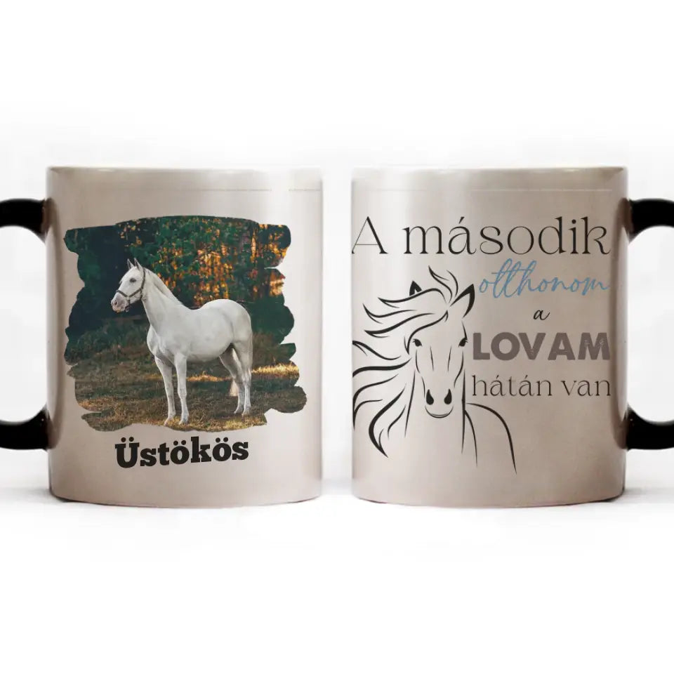 A második otthonom lovas bögre képpel