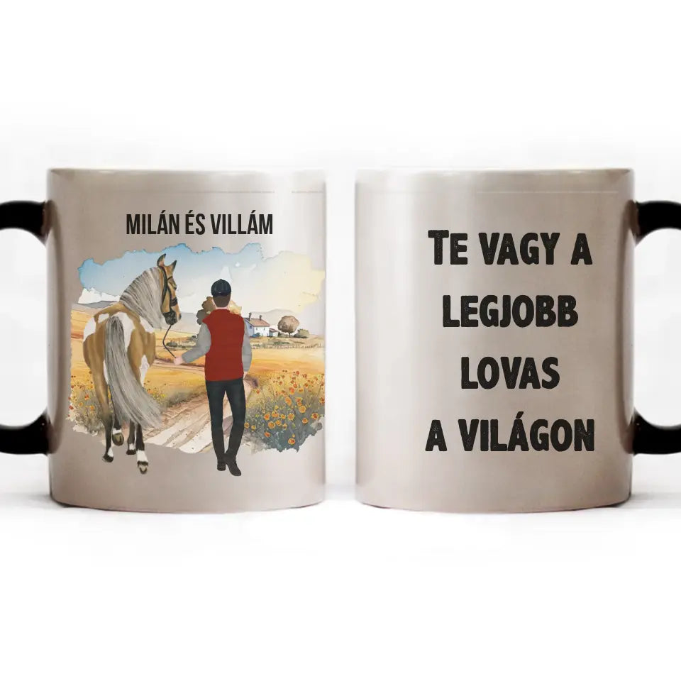 Egyedi lovas bögre férfiaknak