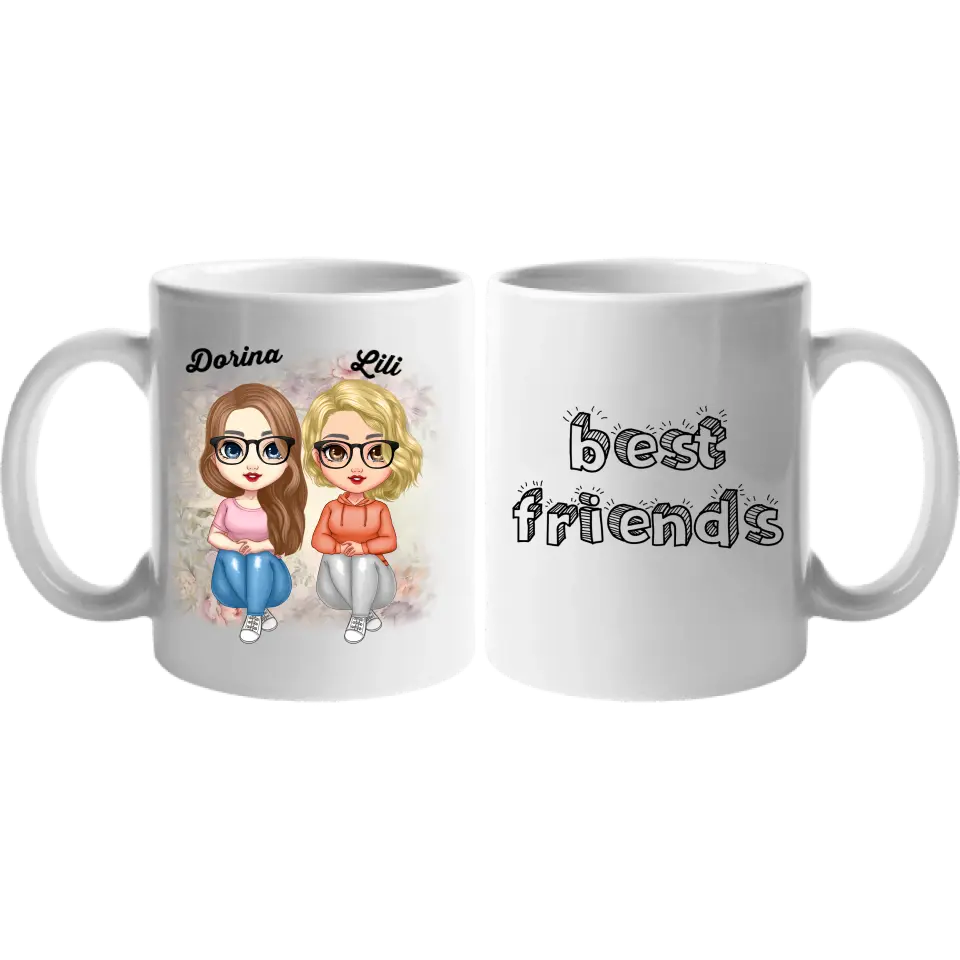 Cuki karakteres legjobb barátnő bögre