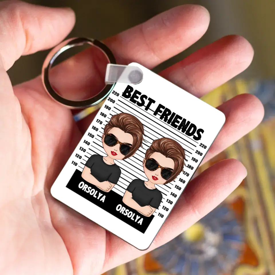 Cuki fejű legjobb barátnők kulcstartó