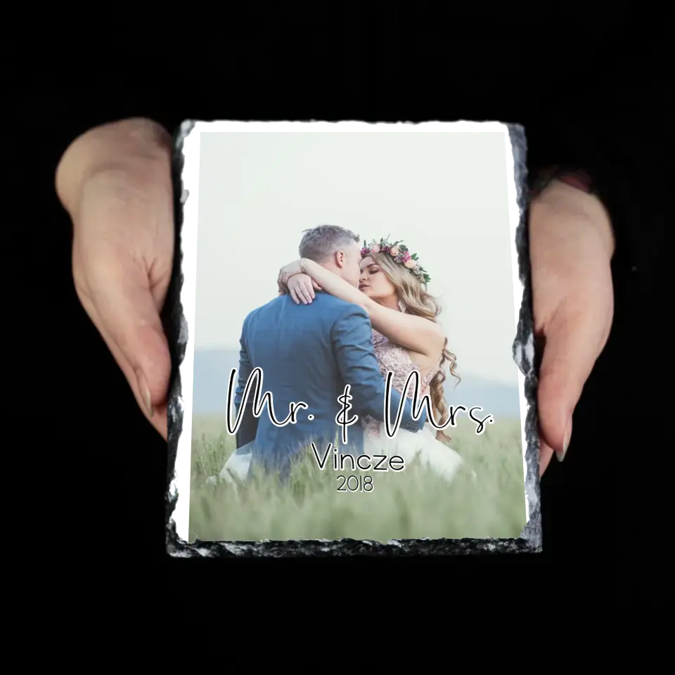 Mr. & Mrs évfordulós gránitlap XL