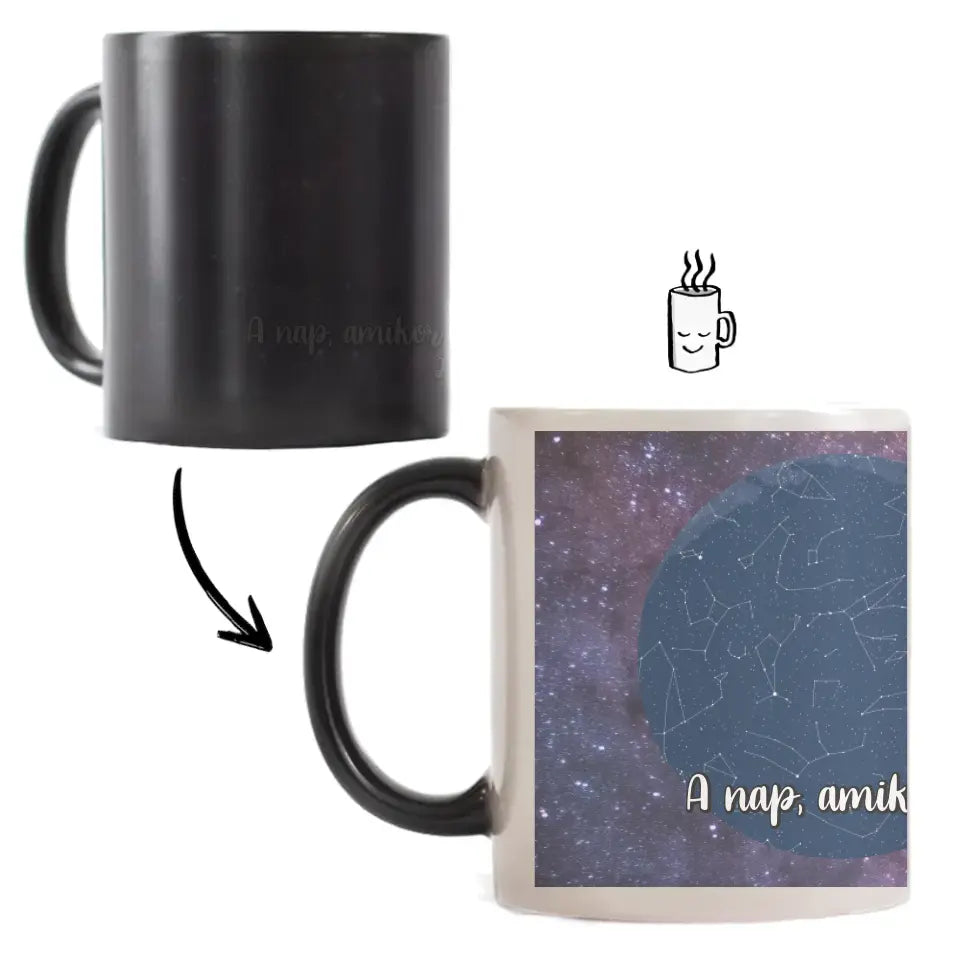 Csillagtérképes bögre egyedi képpel