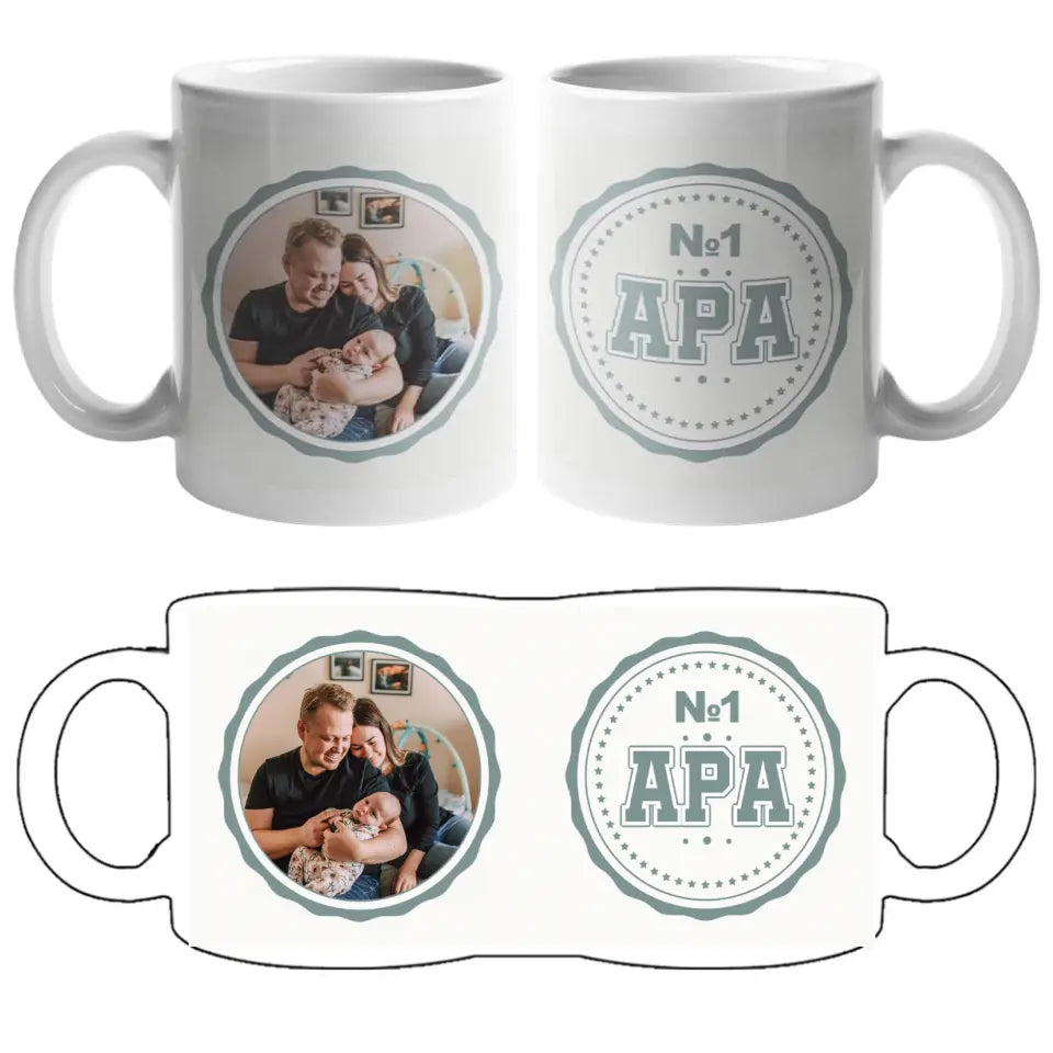 Egyedi fényképes ajándék bögre apáknak No1 Apa felirattal