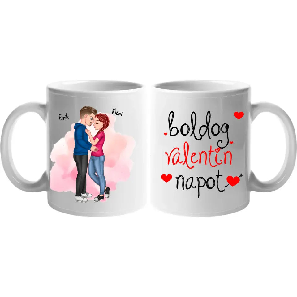 Valentin napi cuki ölelkezős bögre