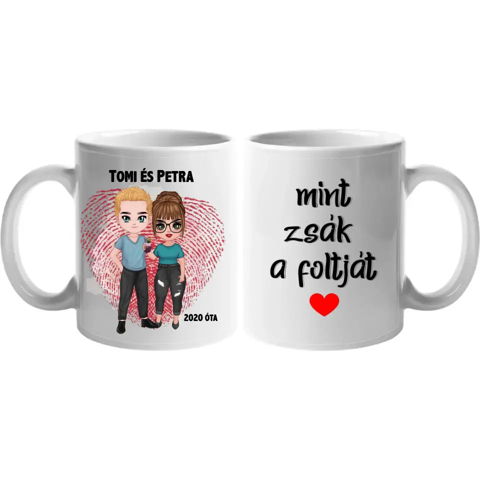 Egyedi cuki páros feliratos bögre