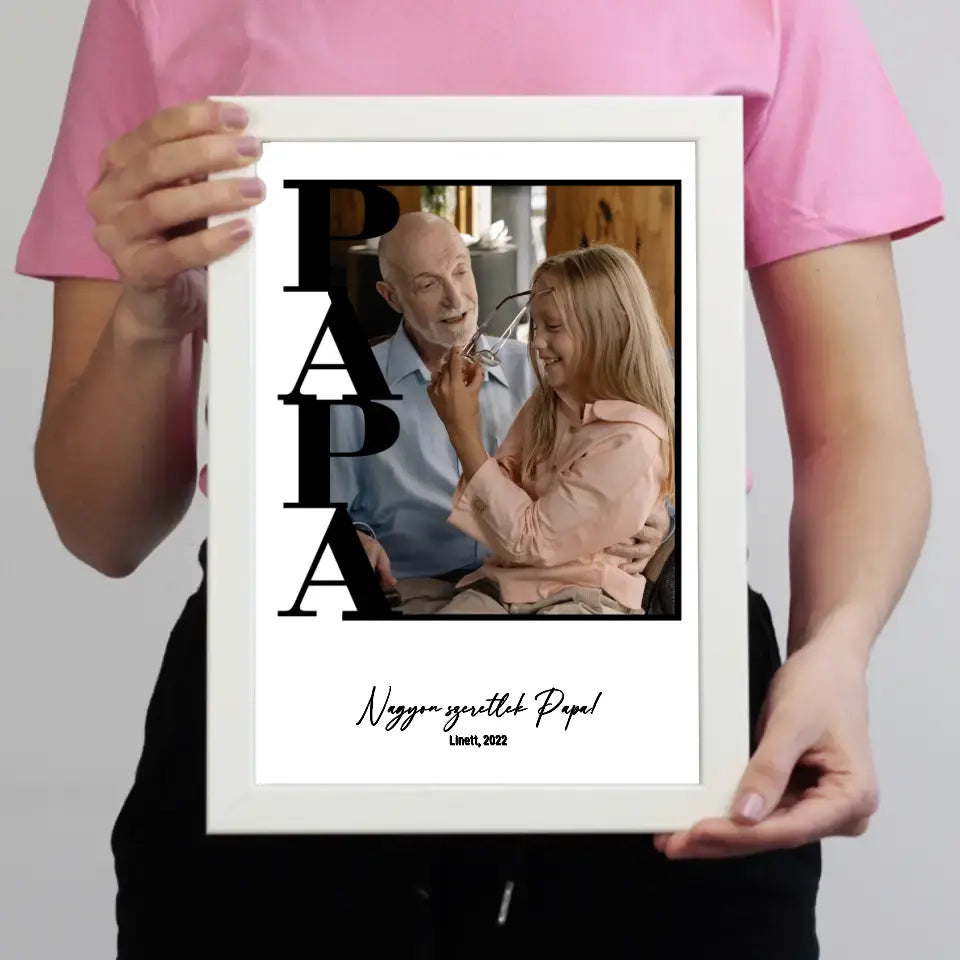 Egy képes Papa falikép keretben