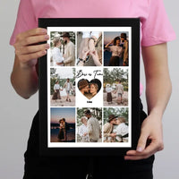 Fotókollázs falikép pároknak szívvel a közepén