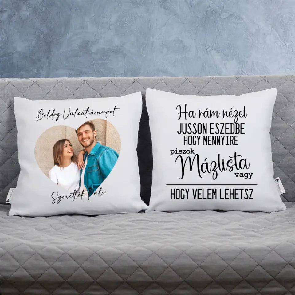 Mázlista vagy kétoldalas egyedi képes párna