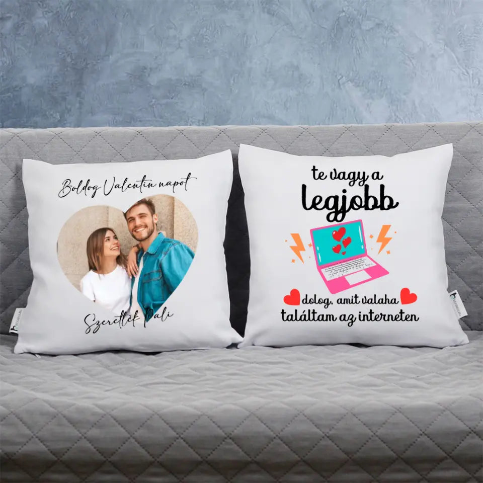 Te vagy a legjobb dolog kétoldalas egyedi képes párna