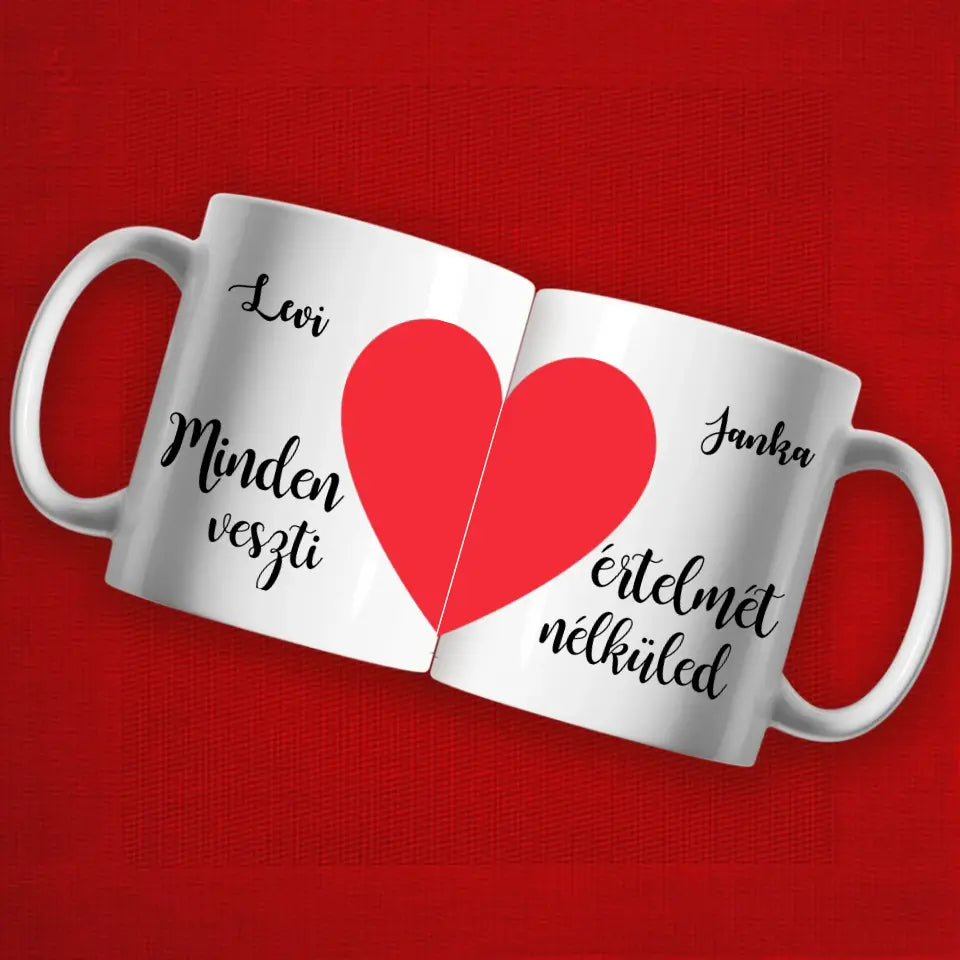 Valentin napi két darabos összeillesztős bögre szett