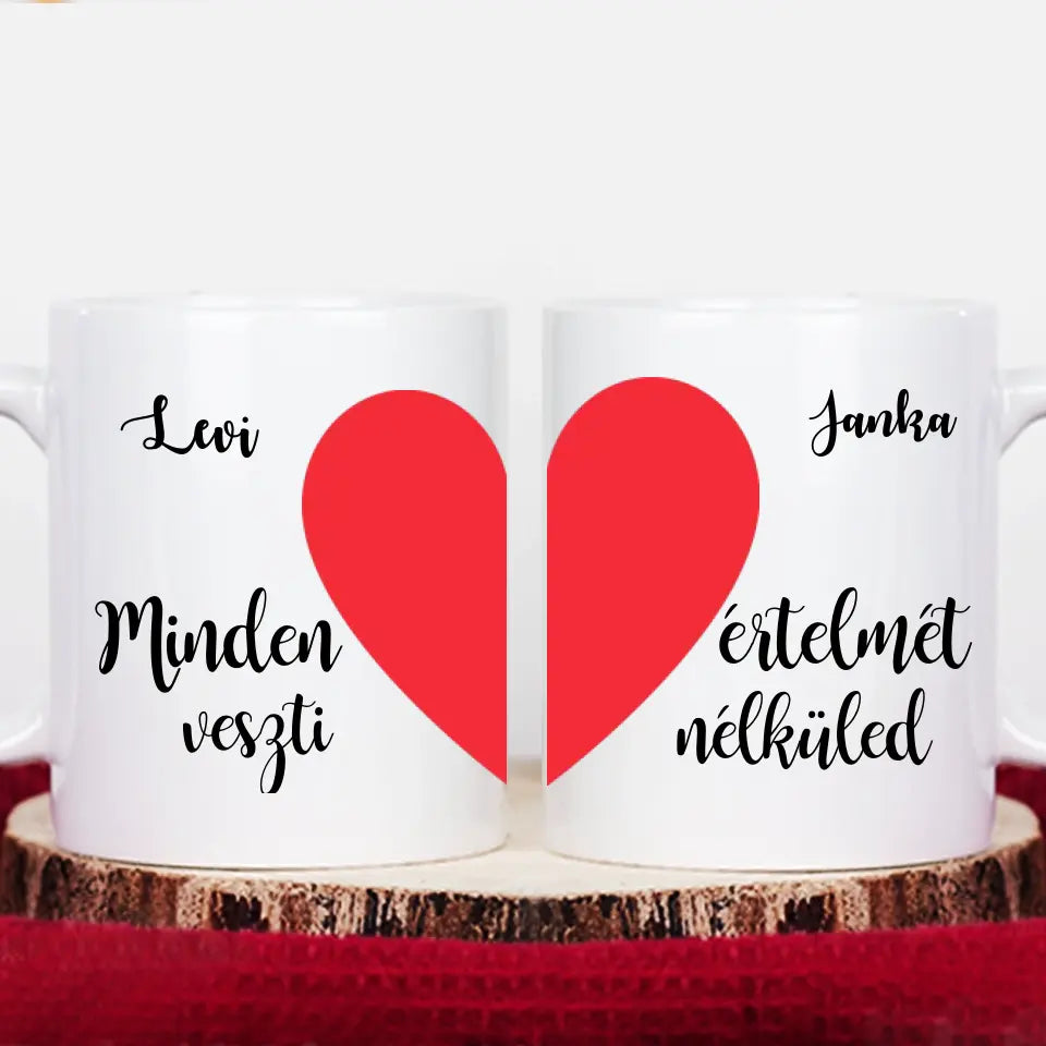 Valentin napi két darabos összeillesztős bögre szett