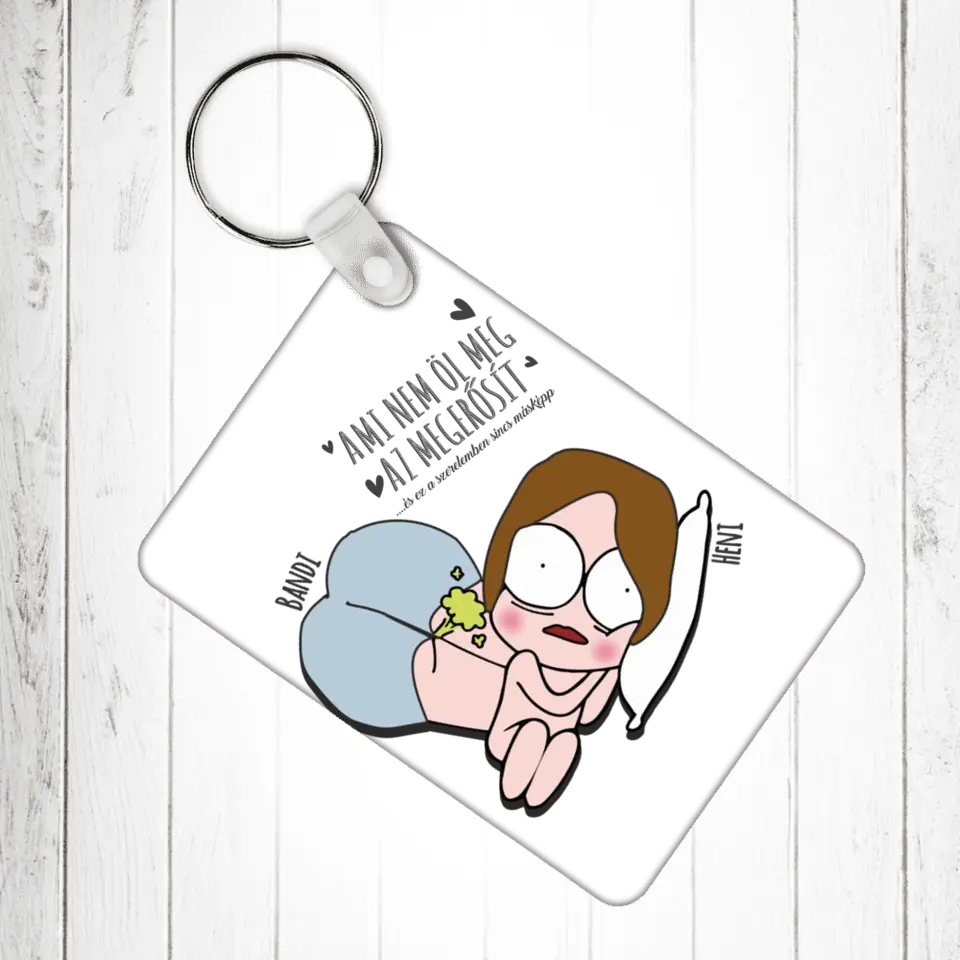 Az igaz szerelem vicces valentin napi kulcstartortó 2db-os szettben