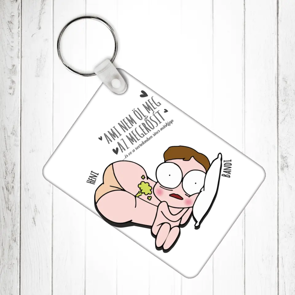 Az igaz szerelem vicces valentin napi kulcstartortó 2db-os szettben