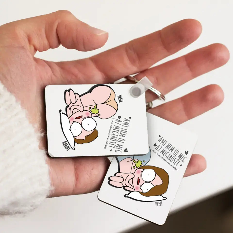 Az igaz szerelem vicces valentin napi kulcstartortó 2db-os szettben