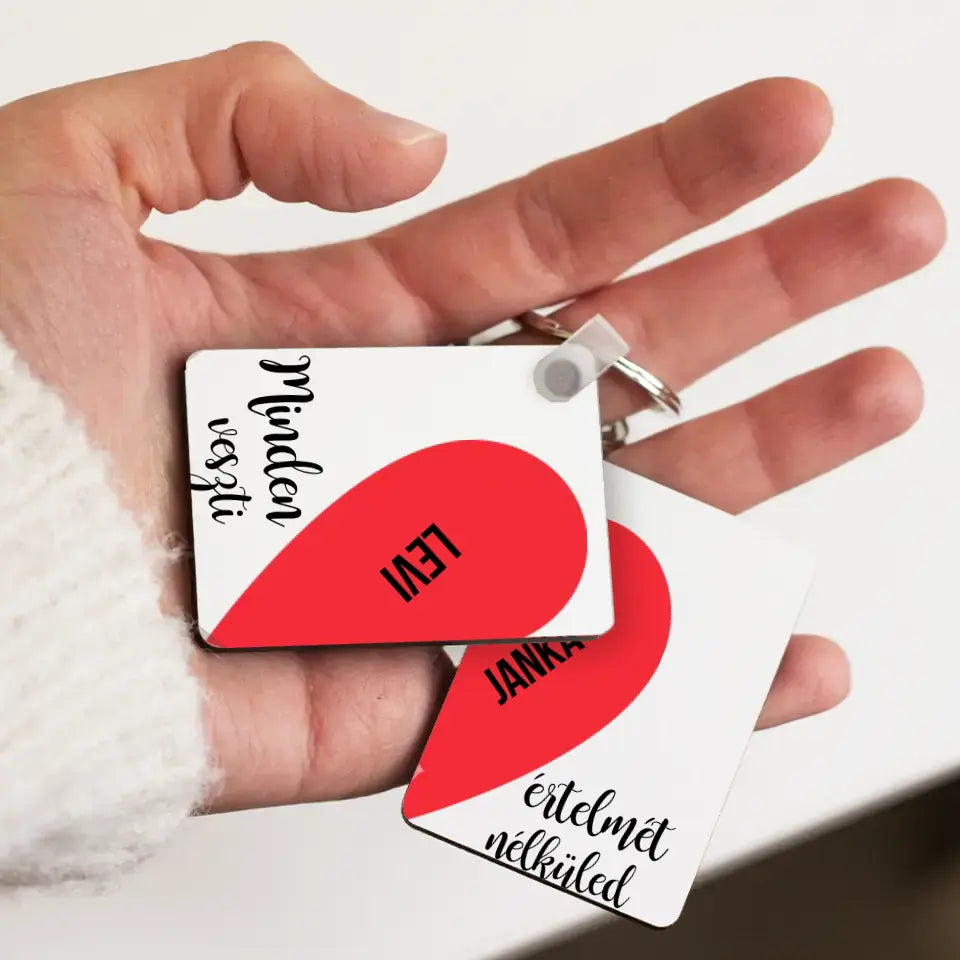 Páros valentin napi kulcstartortó 2db-os szettben