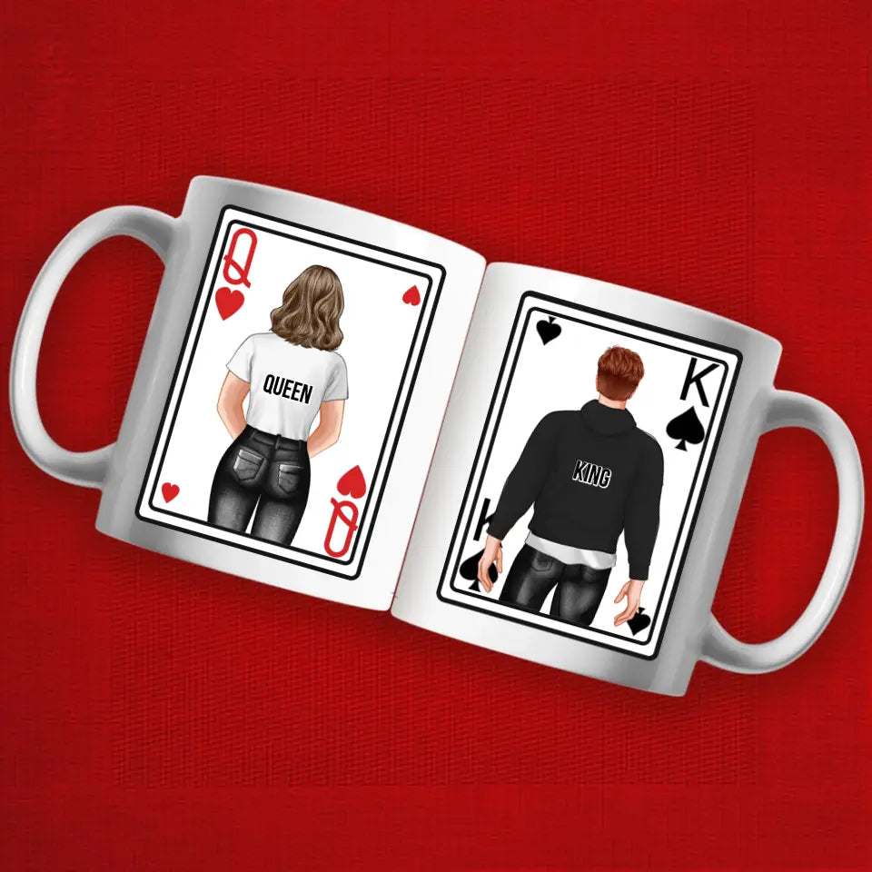 Valentin napi szerkeszthető karakteres King&Queen bögre párban