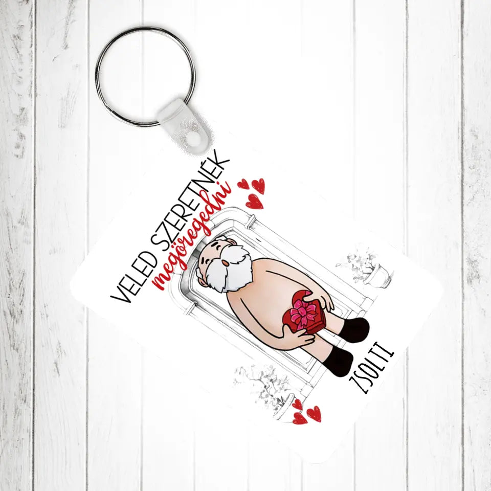 Veled szeretnék megöregedni vicces valentin napi kulcstartó pároknak 2db-os szettben