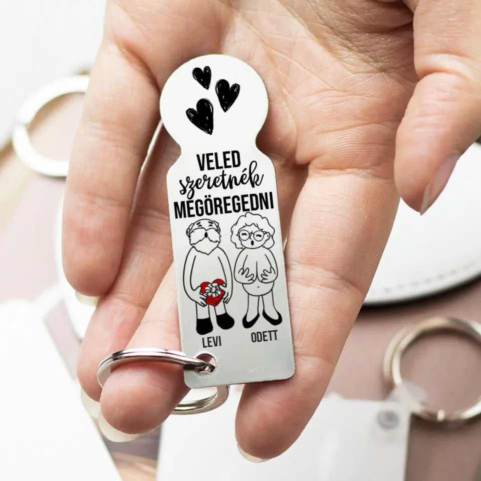 Veled szeretnék megöregedni vicces valentin napi ajándék bevásárló kocsi érme