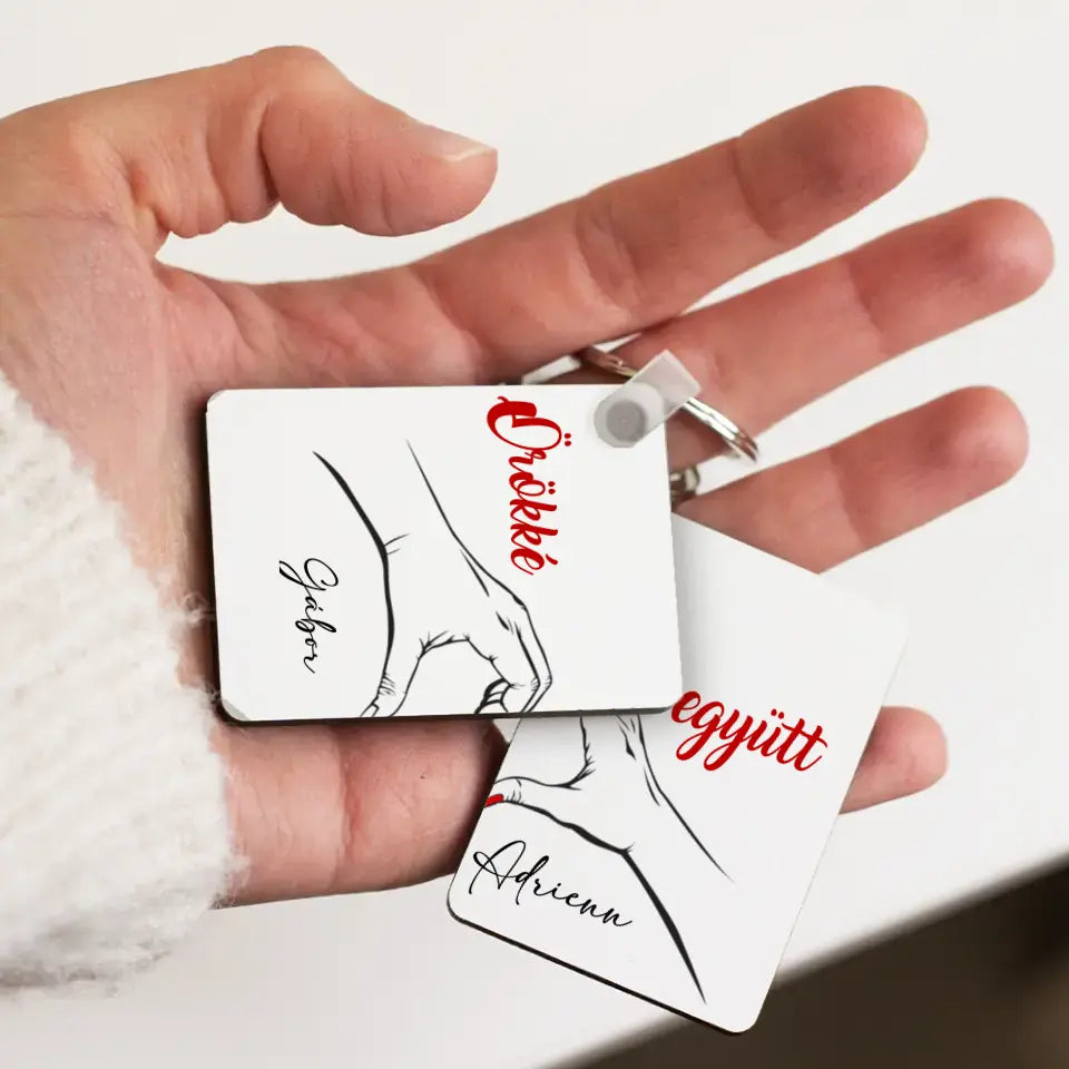 Örökké együtt valentin napi kulcstartortó 2db-os szettben