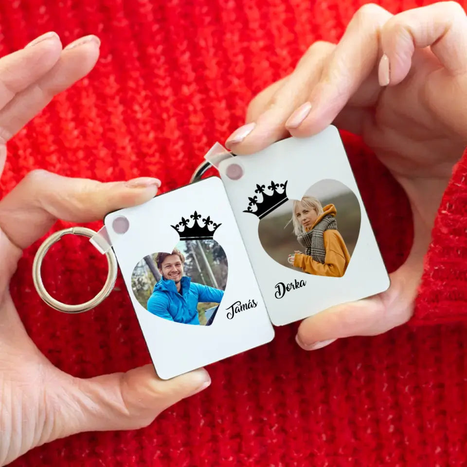 King & Queen 2 db-os páros kulcstartó fényképpel