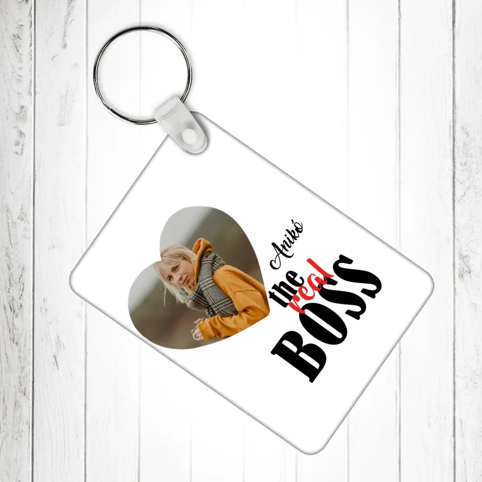 The Boss & The real Boss 2 db-os páros kulcstartó fényképpel