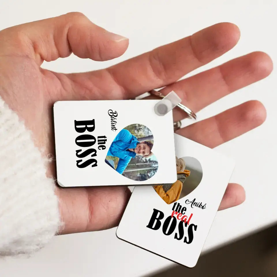 The Boss & The real Boss 2 db-os páros kulcstartó fényképpel