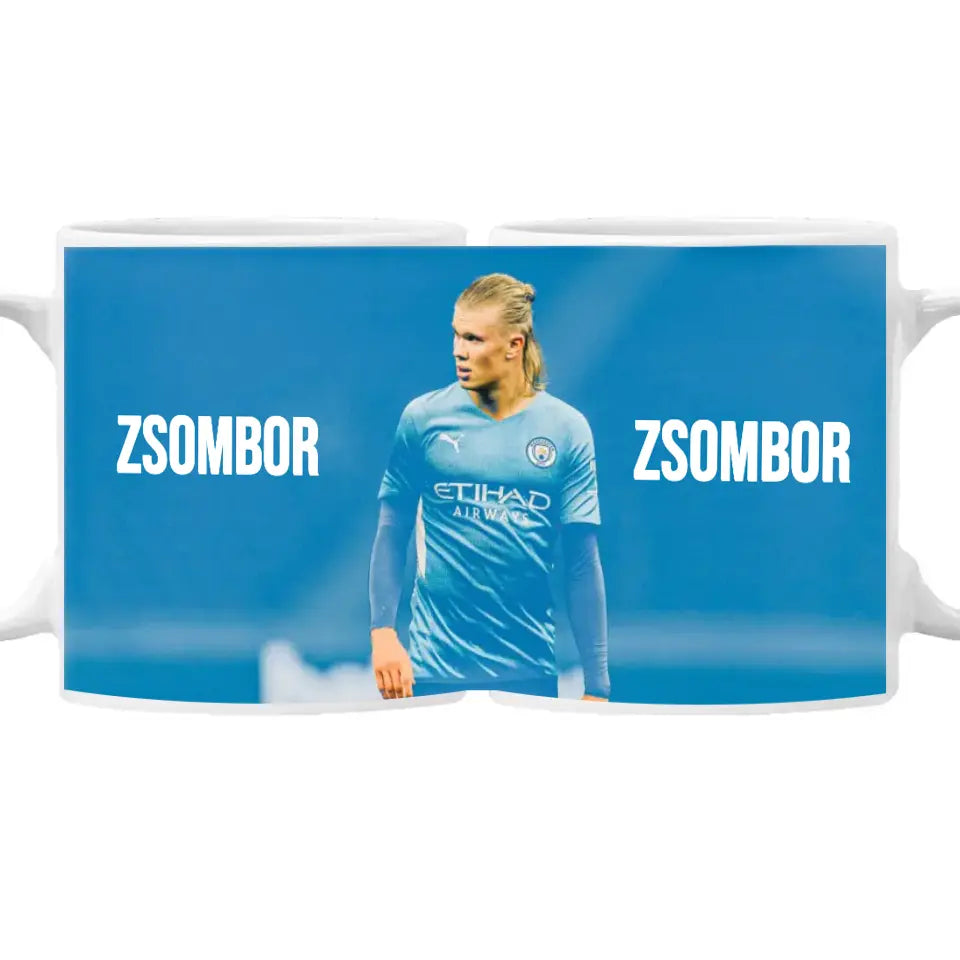 Erling Haaland - Manchester City egyedi ajándék bögre névvel