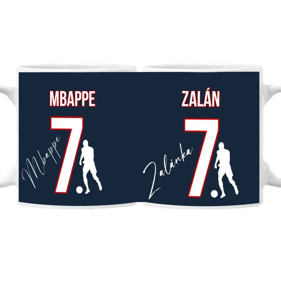 Mbappe bögre szerkeszthető feliratokkal