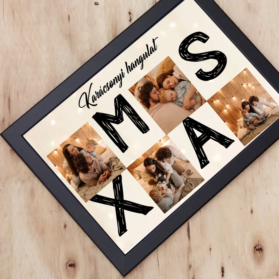 Karácsonyi XMAS falikép 4 képpel