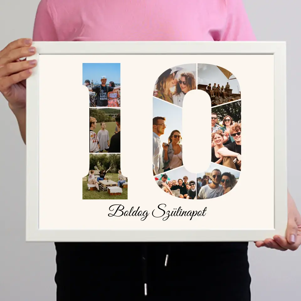 Tizes szülinapi montázs falikép