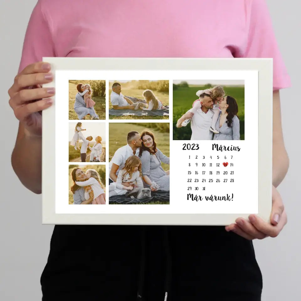 Fotómontázs falikép naptárral