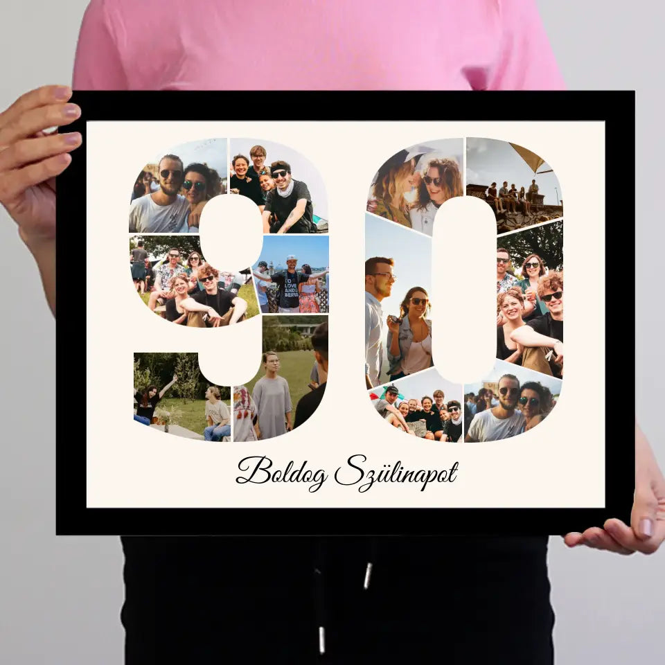 Kilencvenes szülinapi montázs falikép