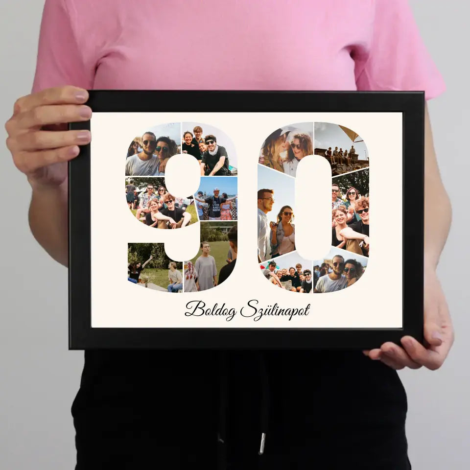 Kilencvenes szülinapi montázs falikép