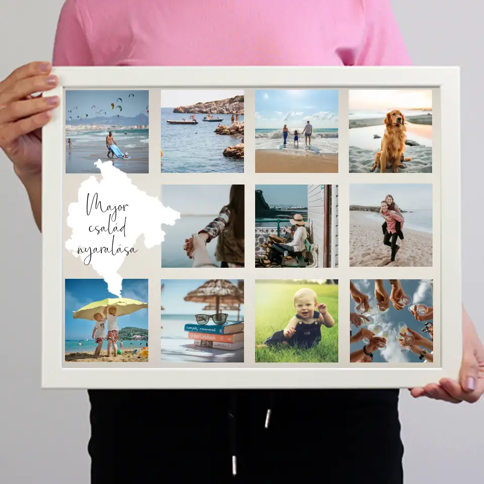 11 képes montázs falikép Montenegro térképpel