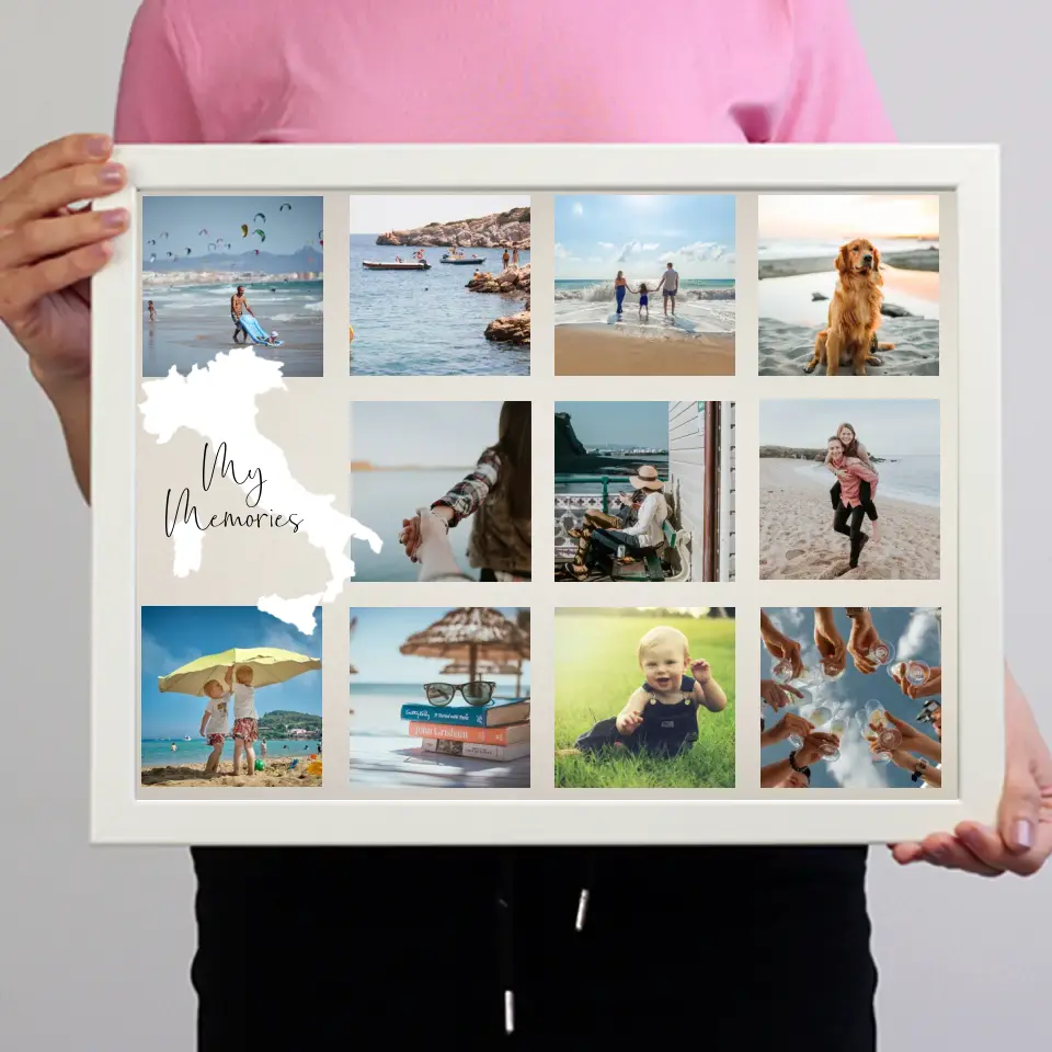 11 képes montázs falikép Olaszország térképpel